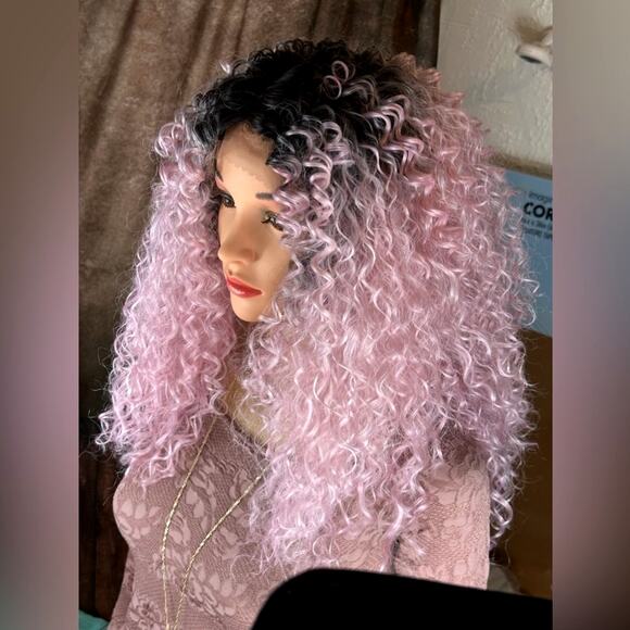 Long Kinky Curly Lace Front Wig - Picture 5 of 9
